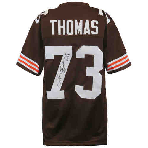 Joe Thomas Signed Brown Custom Football Jersey w/HOF 2023