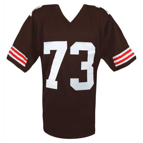 Joe Thomas Signed Brown Custom Football Jersey w/4-Inscriptions - Image 3