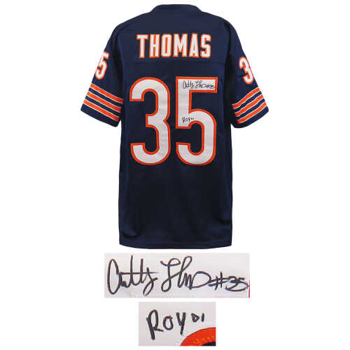 Anthony Thomas Signed Navy Custom Football Jersey w/ROY'01 - Image 2