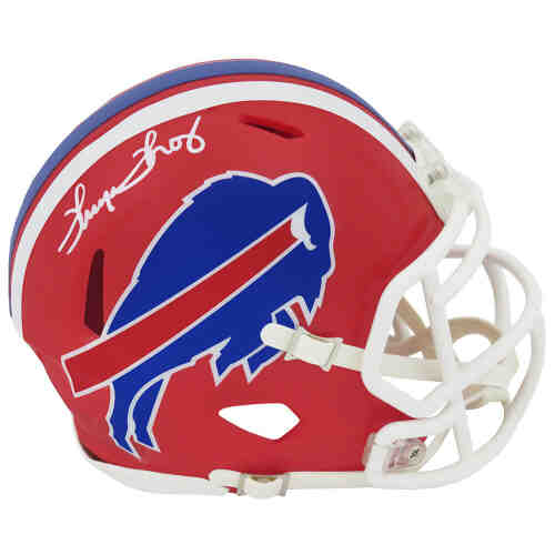 Thurman Thomas Signed Buffalo Bills Throwback Riddell Speed Mini Helmet