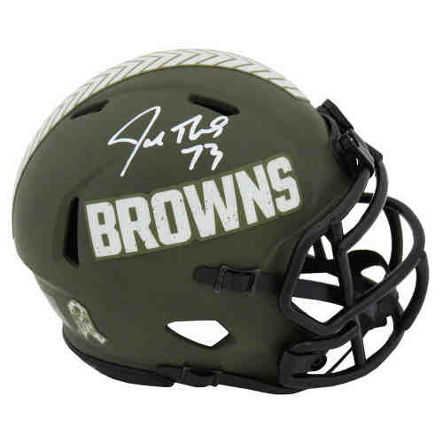 Joe Thomas Signed Cleveland Browns Salute to Service Riddell Speed Mini Helmet