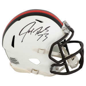 Joe Thomas Signed Cleveland Browns 2023 Alternate White Riddell Speed Mini Helmet