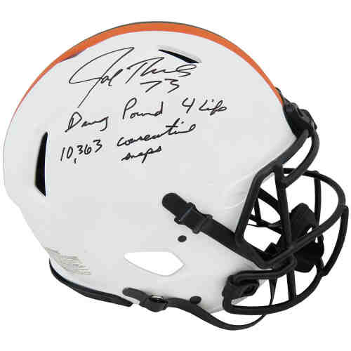 Joe Thomas Signed Cleveland Browns Lunar Eclipse Riddell Authentic Proline Speed Helmet w/Dawg Pound, 10363 Snaps