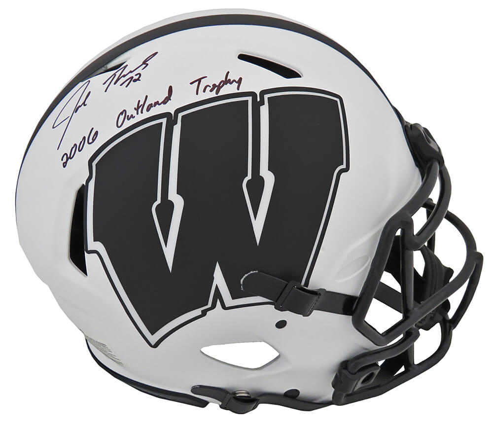 Joe Thomas Signed Wisconsin Badgers Lunar Eclipse Riddell Authentic Proline  Speed Helmet w/2006 Outland Trophy – Schwartz Sports Memorabilia