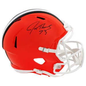 Joe Thomas Signed Cleveland Browns Riddell Full Size Speed Replica Helmet (White Facemask)