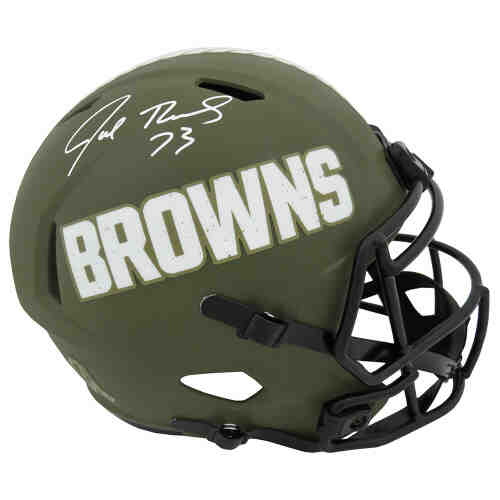 Joe Thomas Signed Cleveland Browns Salute to Service Riddell Full Size Speed Replica Helmet