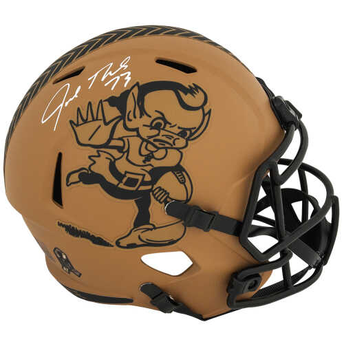 Joe Thomas Signed Cleveland Browns 2023 Salute to Service Riddell Full Size Speed Replica Helmet