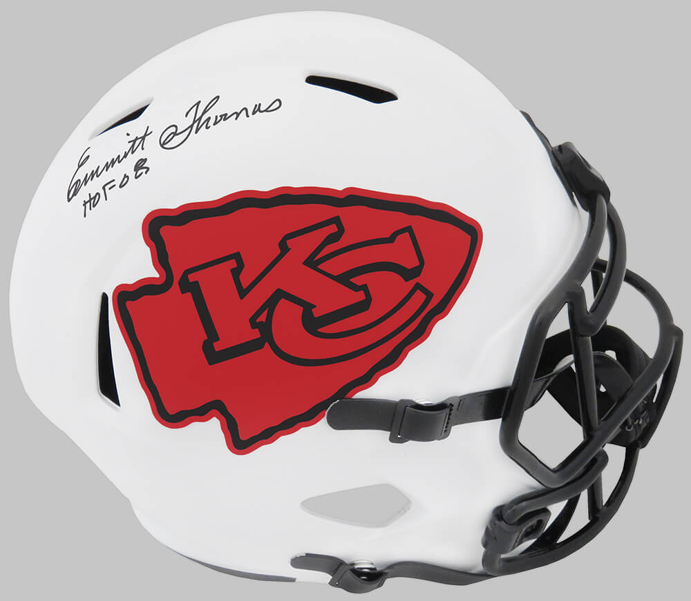 Emmitt Thomas Signed Kansas City Chiefs Riddell Speed Mini Helmet w/HOF'08  – Schwartz Sports Memorabilia