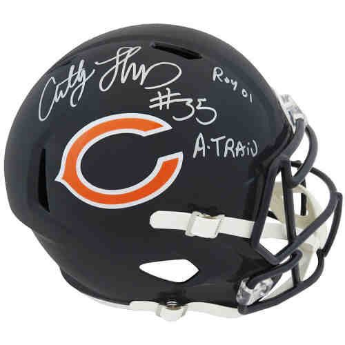 Anthony Thomas Signed Chicago Bears Riddell Full Size Speed Replica Helmet w/A-Train, ROY'01