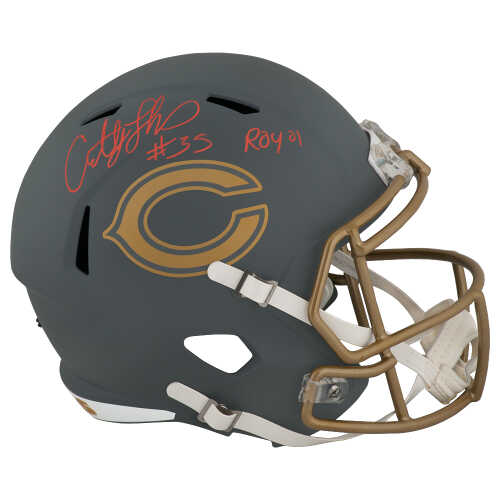 Anthony Thomas Signed Chicago Bears SLATE Riddell Full Size Speed Replica Helmet w/ROY'01