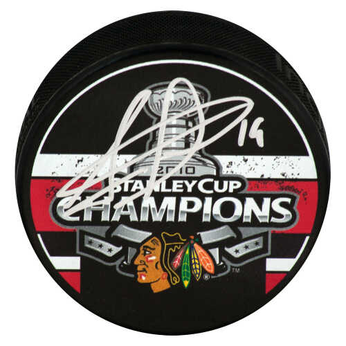 Jonathan Toews Signed Chicago Blackhawks 2010 Stanley Cup Champs Logo Hockey Puck