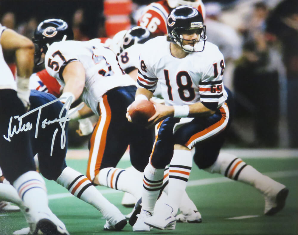 Mike Tomczak Signed Chicago Bears SB XX Action 8x10 Photo