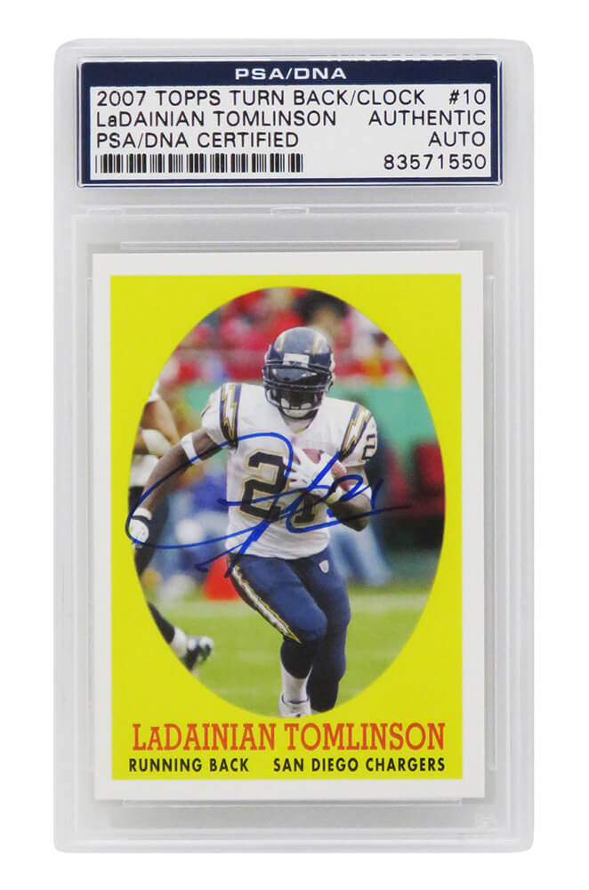 Ladainian Tomlinson Signed Chargers 2007 Topps Turn Back The Clock Trading Card #10 - (PSA/DNA Encapsulated)