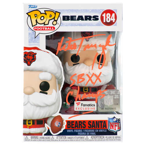 Mike Tomczak Signed Chicago Bears SANTA Funko Pop Doll #184 w/SB XX Champs