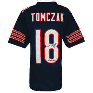 Mike Tomczak Signed Navy Custom Football Jersey w/SB XX Champs
