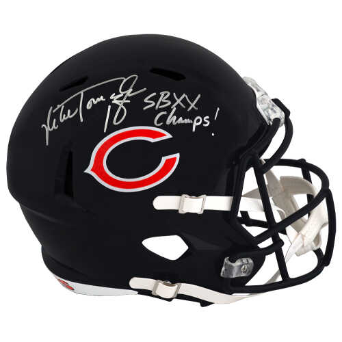 Mike Tomczak Signed Chicago Bears Riddell Full Size Speed Replica Helmet w/SB XX Champs