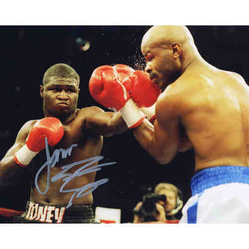 James Toney Signed Boxing Action Close Up 8x10 Photo w/Lights Out