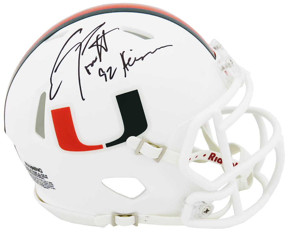 Gino Torretta Signed Miami Hurricanes White Riddell Speed Mini Helmet w/92 Heisman