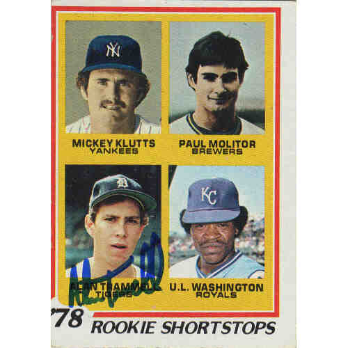 Alan Trammell Signed Detroit  Tigers 1978 Topps Rookie Baseball Card #707