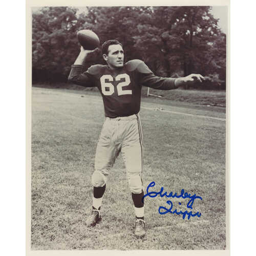 Charley Trippi Signed Cardinals B&W Throwing Pose 8x10 Photo