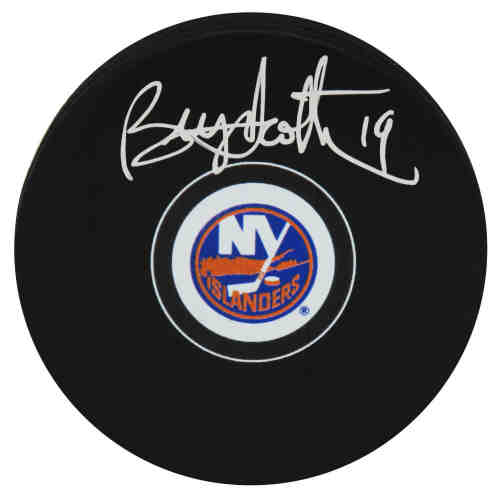 Bryan Trottier Signed New York Islanders Logo Hockey Puck