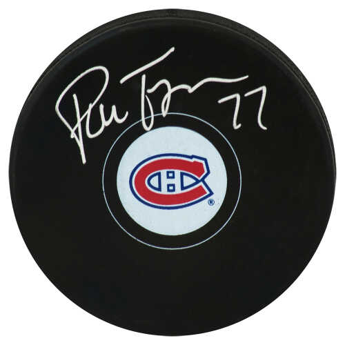 Pierre Turgeon Signed Montreal Canadiens Logo Hockey Puck