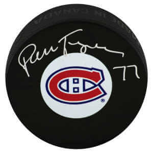 Pierre Turgeon Signed Montreal Canadiens Medium Logo Hockey Puck