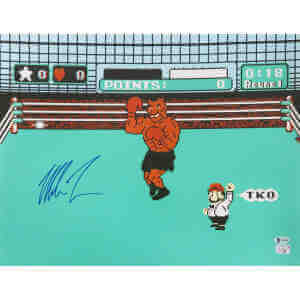 Mike Tyson Signed Nintendo Mike Tyson's Punch Out Video Game 16x20 Photo (Beckett)