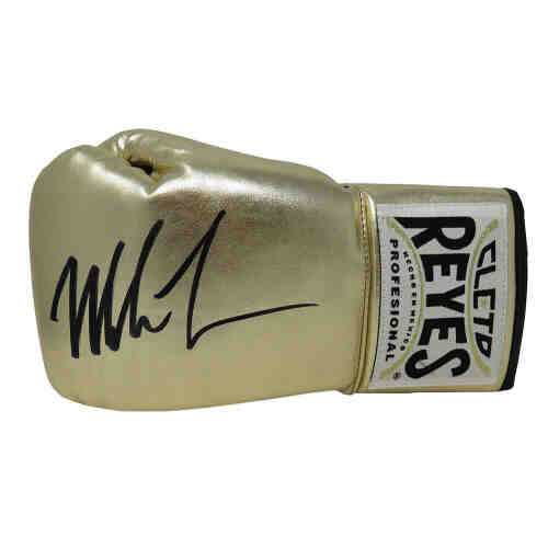 Mike Tyson Signed Cleto Reyes Gold Boxing Glove