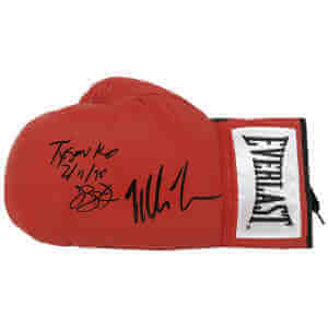 Mike Tyson & James Buster Douglas Dual Signed Red Everlast Boxing Glove w/Tyson KO 2-11-90