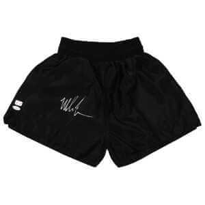 Mike Tyson Signed Black Custom Boxing Trunks - (JSA)