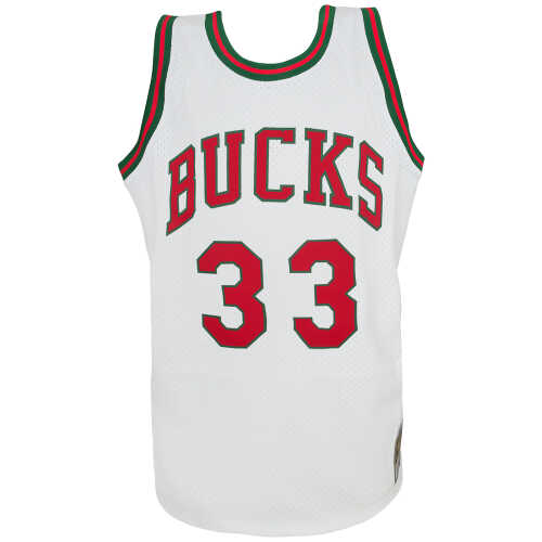 Kareem Abdul Jabbar Milwaukee Bucks White 1971-72 Mitchell & Ness (M&N) NBA Swingman Basketball Jersey (Size XL) - Image 2