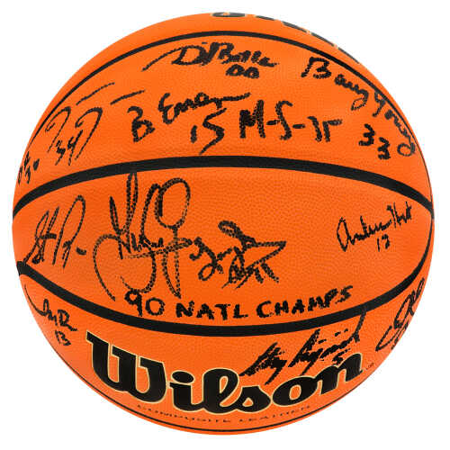 1990 UNLV Runnin' Rebels Team Signed Wilson NCAA Game Replica Basketball w/90 Nat'l Champs (13 Signatures)