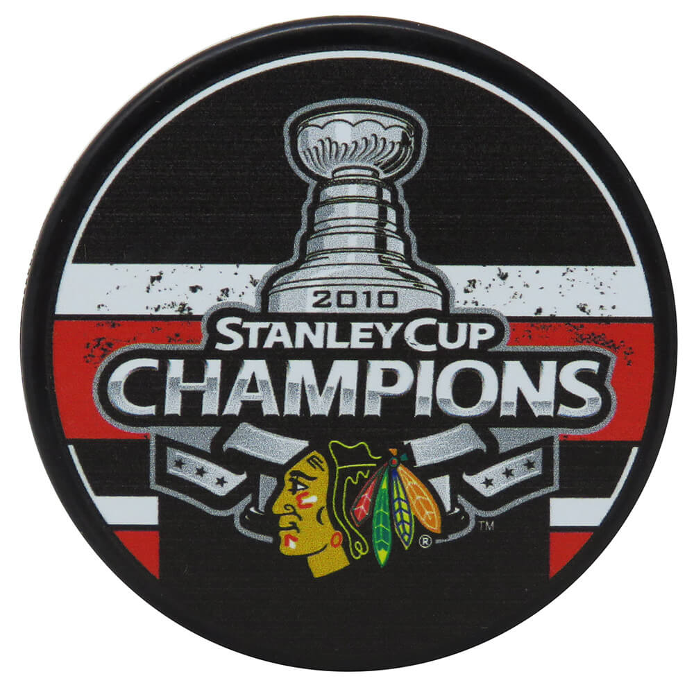 Chicago Blackhawks 10 Stanley Cup Champions Logo Hockey Puck Schwartz Sports Memorabilia