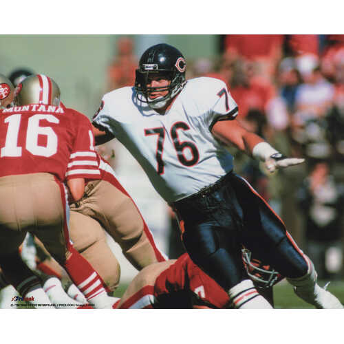 Steve McMichael Unsigned Chicago Bears Action Football 8x10 Photograph  (ProLook) - (Lot of 25)