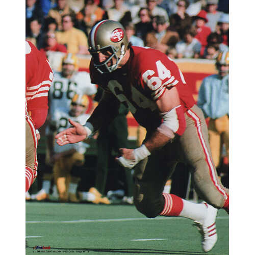 Dave Wilcox Unsigned San Francisco 49ers Red Jersey In Game Action Football 8x10 Photograph (ProLook) - (Lot of 35)