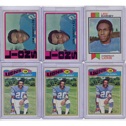 Lem Barney Detroit Lions 1970's Topps Football Trading Card (1 - ROOKIE CARD) (Lot of 11) - Image 3