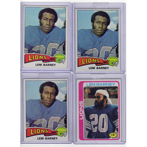 Lem Barney Detroit Lions 1970's Topps Football Trading Card (1 - ROOKIE CARD) (Lot of 11) - Image 5