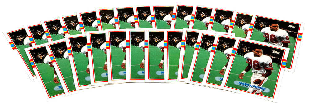 Mark Carrier Tampa Bay Buccaneers 1989 Topps & Score Rookie Football Trading Card (Lot of 68) - Image 2