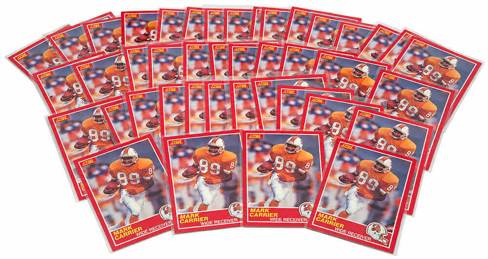 Mark Carrier Tampa Bay Buccaneers 1989 Topps & Score Rookie Football Trading Card (Lot of 68)