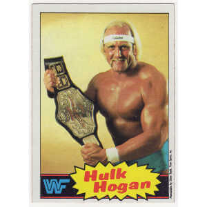 Hulk Hogan 1985 Topps WWF Rookie Wrestling Trading Card #1 - (Yellow Background)