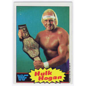 Hulk Hogan 1985 Topps WWF Rookie Wrestling Trading Card #16 - (Blue Background)