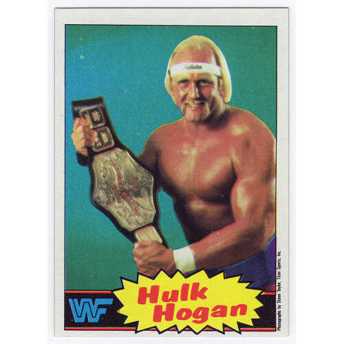 Hulk Hogan 1985 Topps WWF Rookie Wrestling Trading Card #16 - (Blue Background)