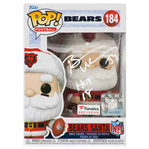 Brian Urlacher Signed Chicago Bears 'SANTA' Funko Pop Doll #184 w/HOF'18