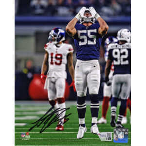 Leighton Vander Esch Signed Dallas Cowboys Navy Jersey Wolf Call 8x10 Photo - (Fanatics)