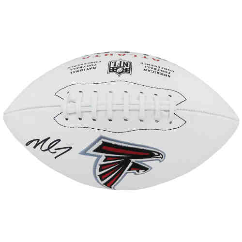 Michael Vick Signed Atlanta Falcons Wilson White Logo NFL Football