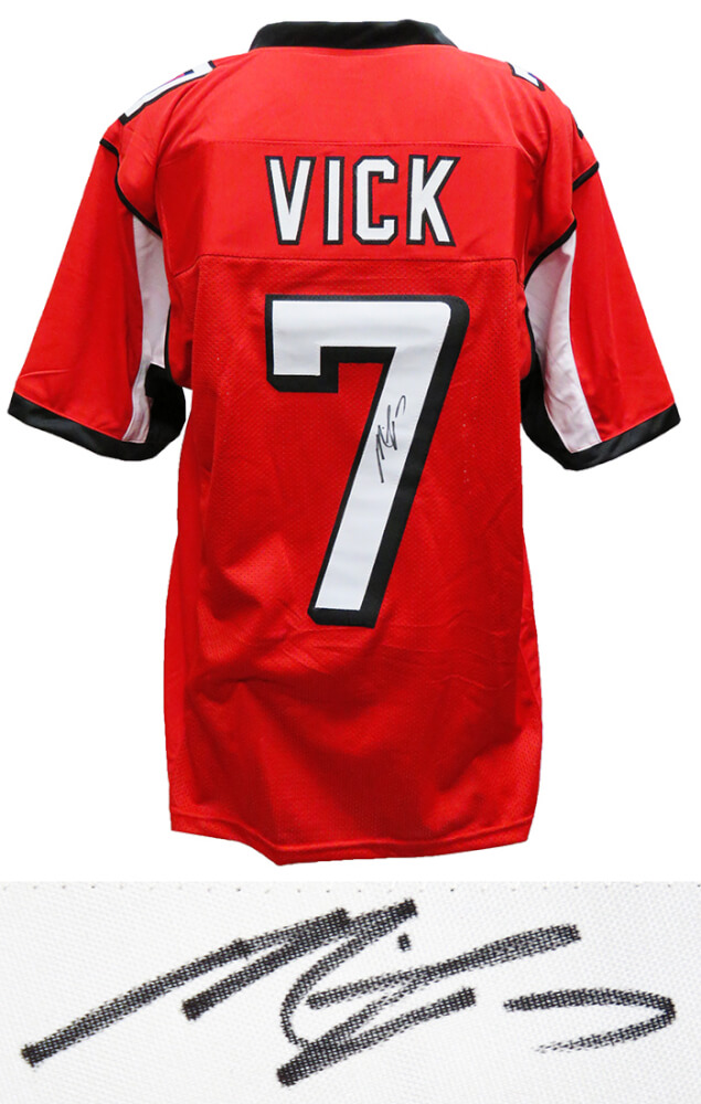 Michael Vick Signed Red Throwback Custom Football Jersey – Schwartz Sports  Memorabilia
