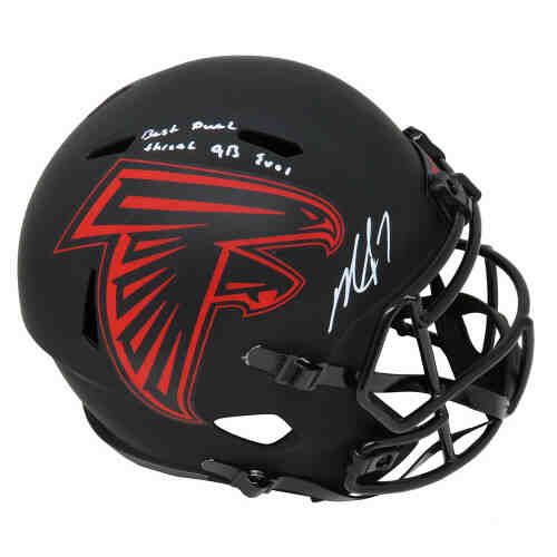 Michael Vick Signed Atlanta Falcons Eclipse Black Matte Riddell Full Size Speed Replica Helmet w/Best Dual Threat QB Ever