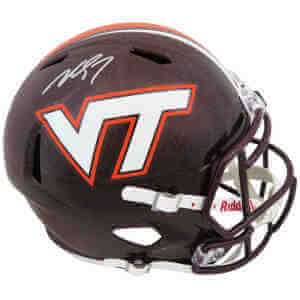 Michael Vick Signed Virginia Tech Riddell F/S Speed Replica Helmet