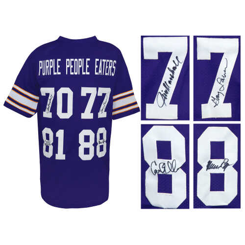 Purple People Eaters Signed Purple Custom Throwback Jersey - Image 2